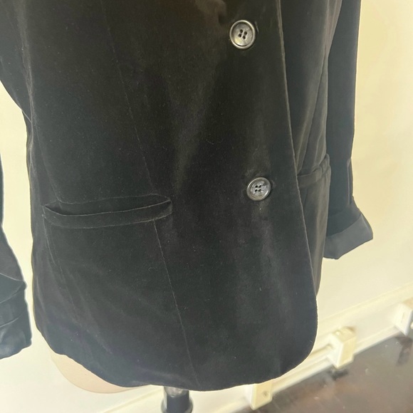 Vintage Black Velvet Blazer with Pockets 1970’s Boyfriend Blazer 70’s Jacket - Picture 3 of 10